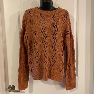 NWT Orange Brown Knit Sweater
